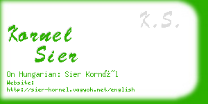 kornel sier business card